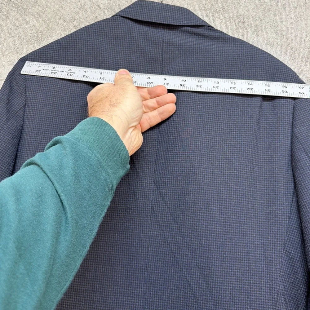 Banana Republic 38R Blazer Blue Check Wool Blend CR+ Performance‎